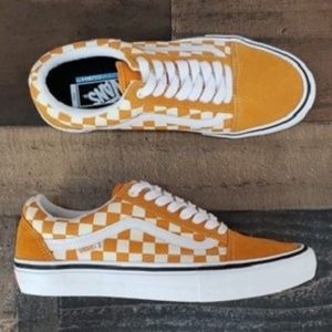 vans old skool cheddar & white skate shoes